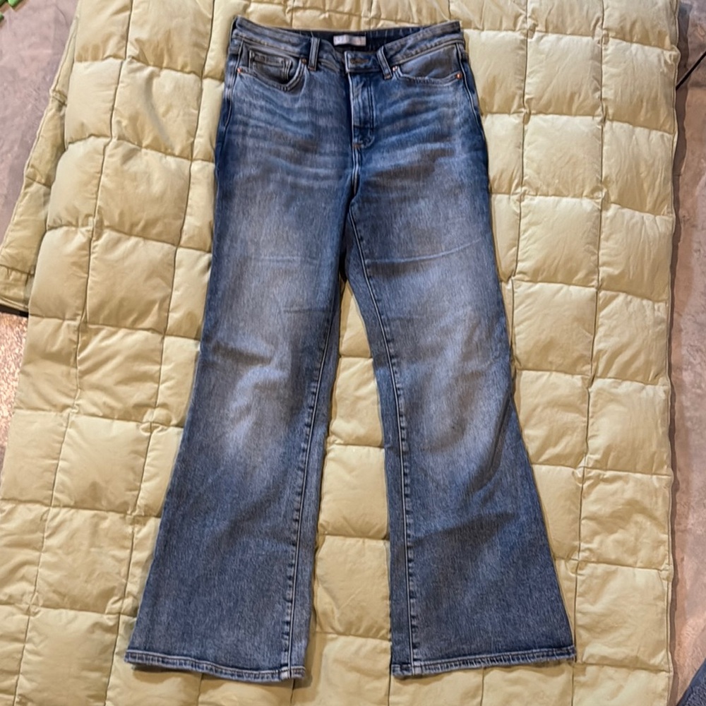 LC Lauren Conrad Blue Flare Wide Leg Jeans